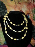 Yellow Paper Bead Necklace