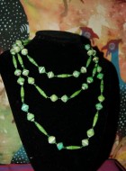 Bright Green Paper Bead Necklace